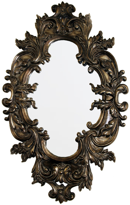 CF083S Wall décor art mirror classic dark brown ornate